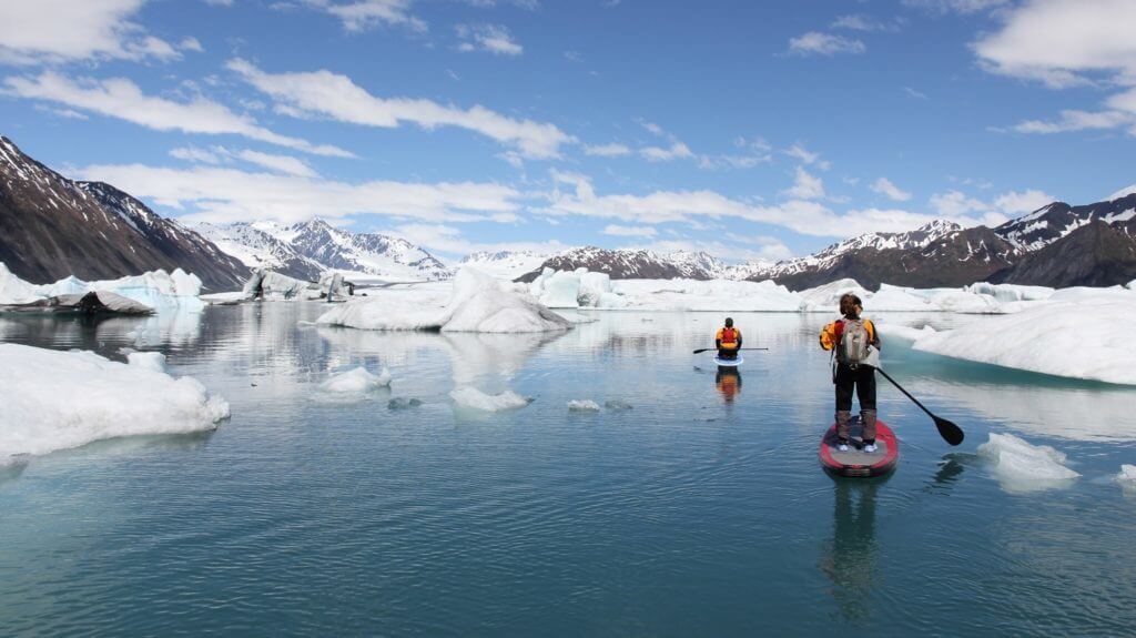 Stand up paddleboarding at Bear Glacier