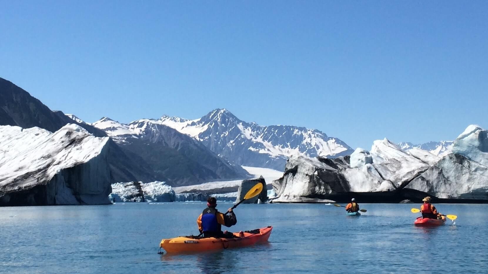 Kayaking at Bear Glacier