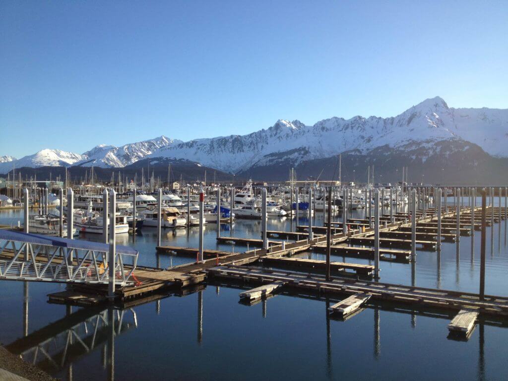 Seward harbor in winter
